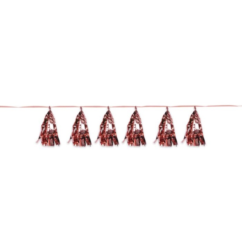 Rose Gold Metallic Tassel Garland