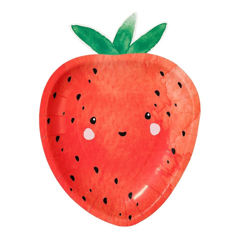 Strawberry Fields Strawberry Shaped Plates 12 ct.