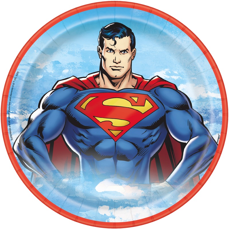 Superman Round 9" Dinner Plates  8 ct.