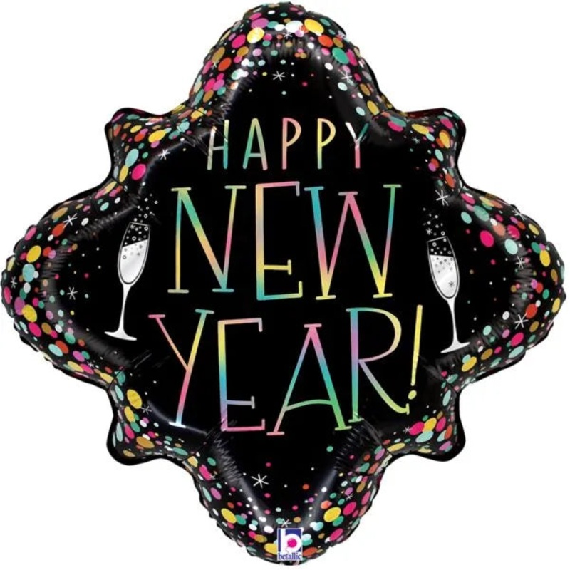 29" New Year Party Confetti Frame