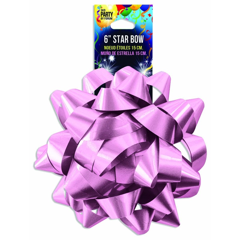 6" STAR BOW LACQUER LIGHT PINK