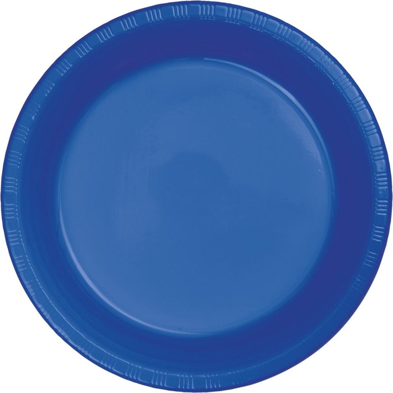 7 in. Cobalt Blue Dessert Plastic  Plates 20 ct.
