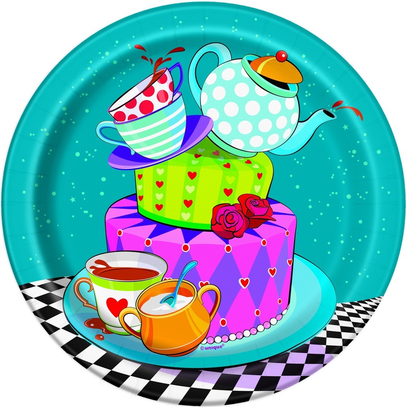 7 in. Mad Hatter Tea Paper Plate 8 ct.
