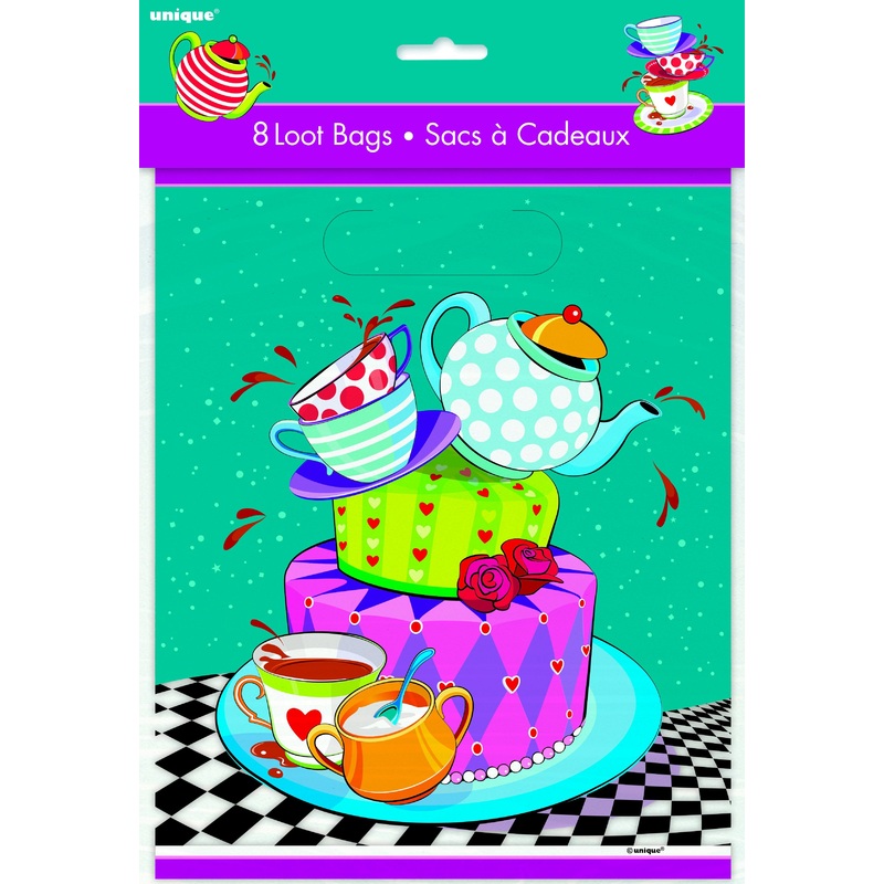Mad Hatter Tea Party Loot Bags 8 ct.
