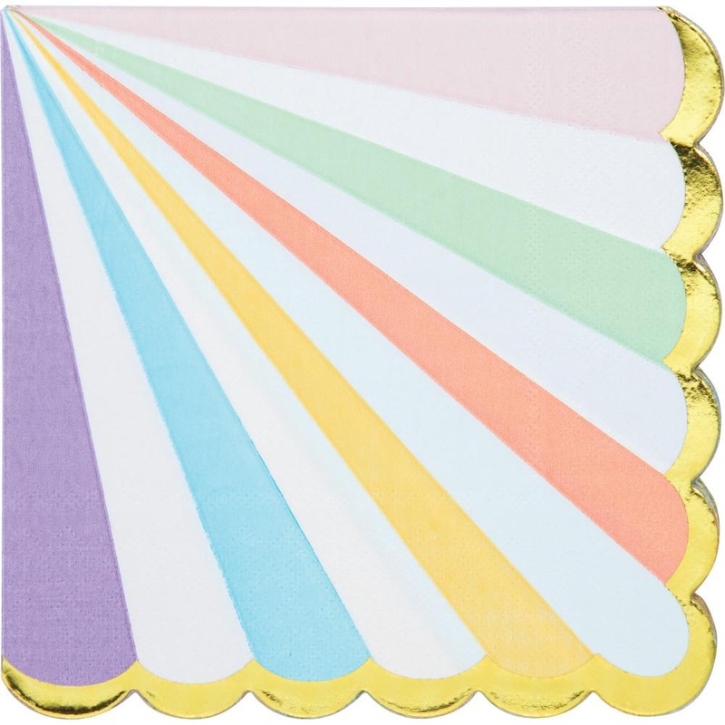 Pastel Celebrations Foil Scalloped Lunch Napkins 16 ct.