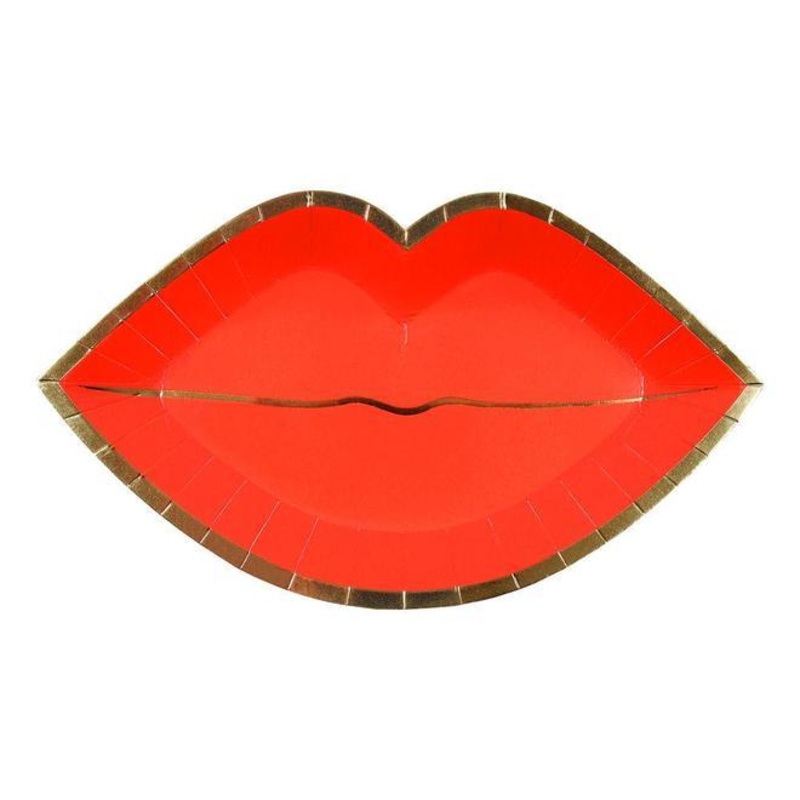 Red Lip Paper Plates Large   8 ct.