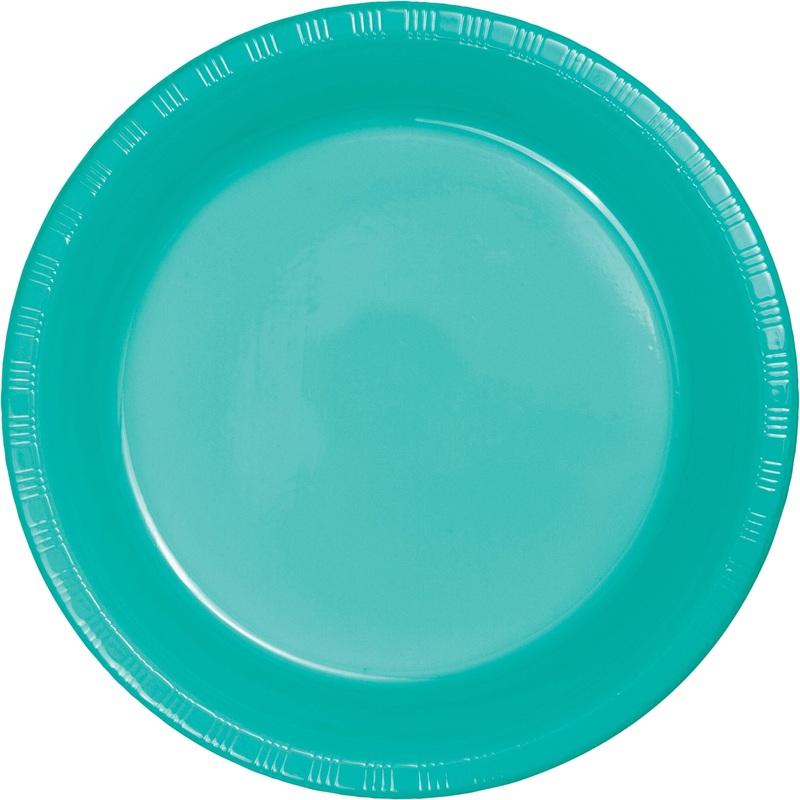 10" TEAL LAGOON PLASTIC PLATES 20 CT.