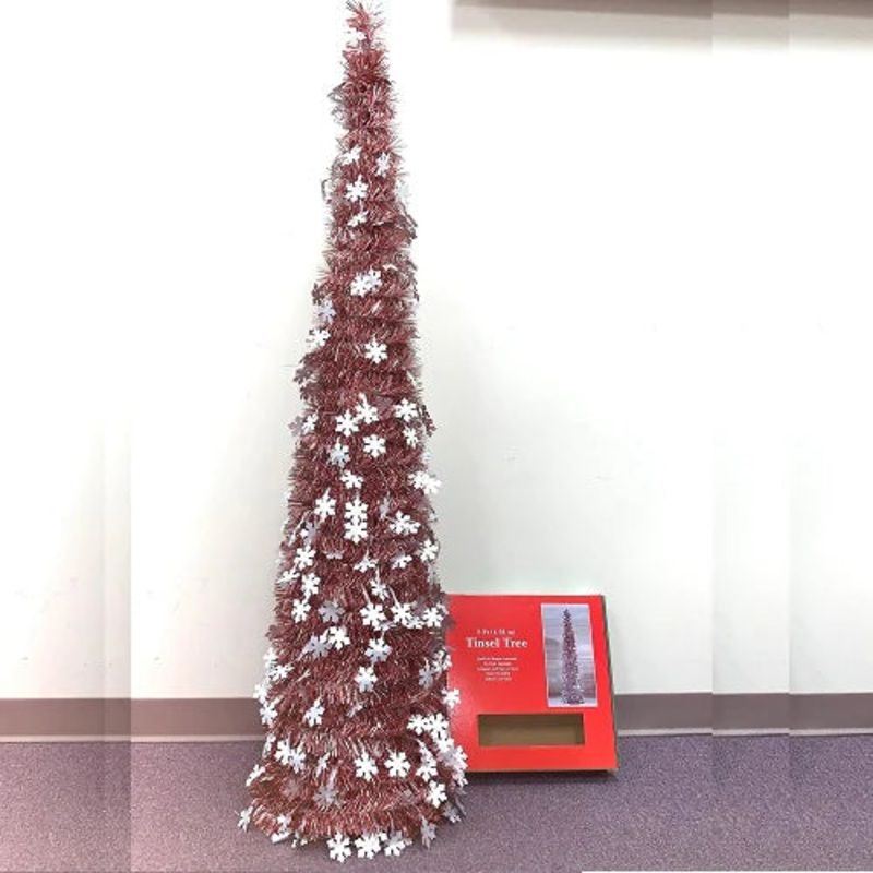 5ft. Rose Gold Tinsel Tree