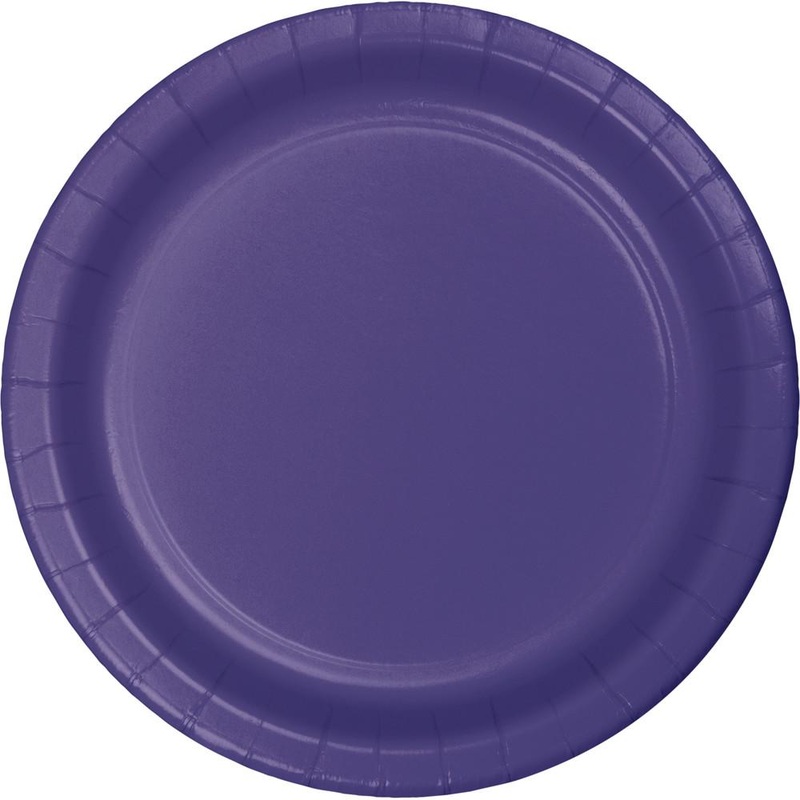 7 in. Purple Paper Dessert Plates 24 ct.