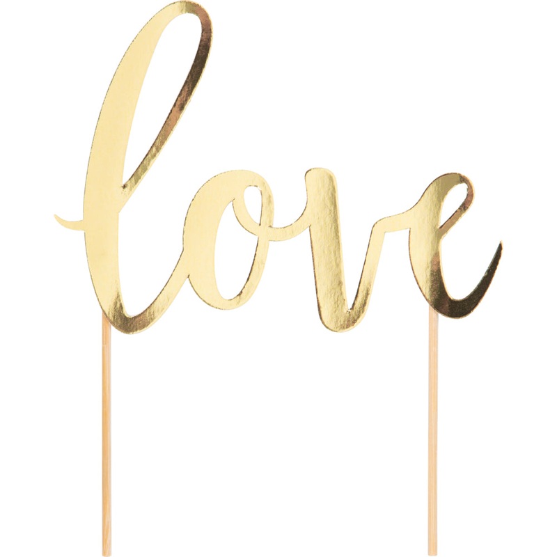 GOLD LOVE CAKE TOPPER 1 CT.
