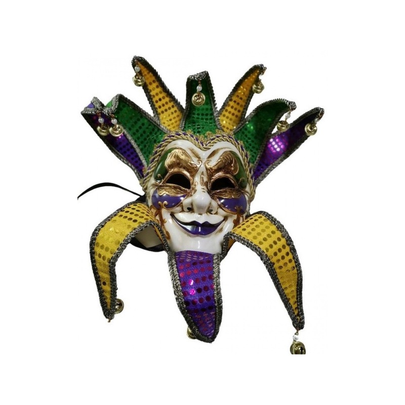 Women Jester Masks Purple/Green/Gold