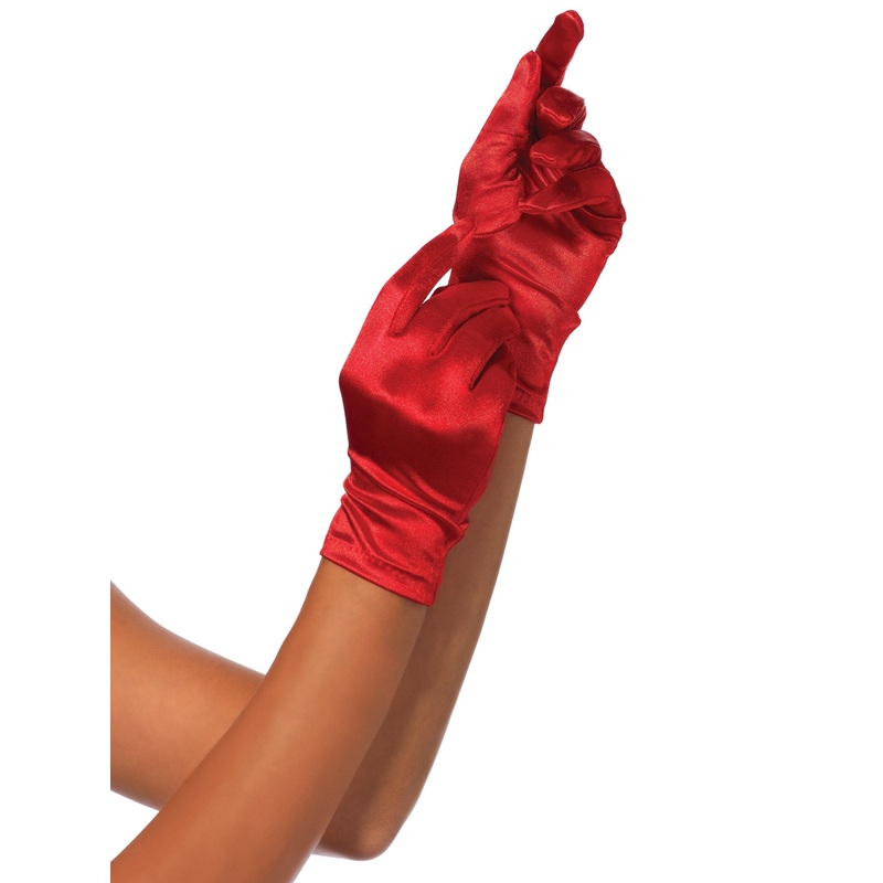 Wrist Length Satin Gloves-Adult
