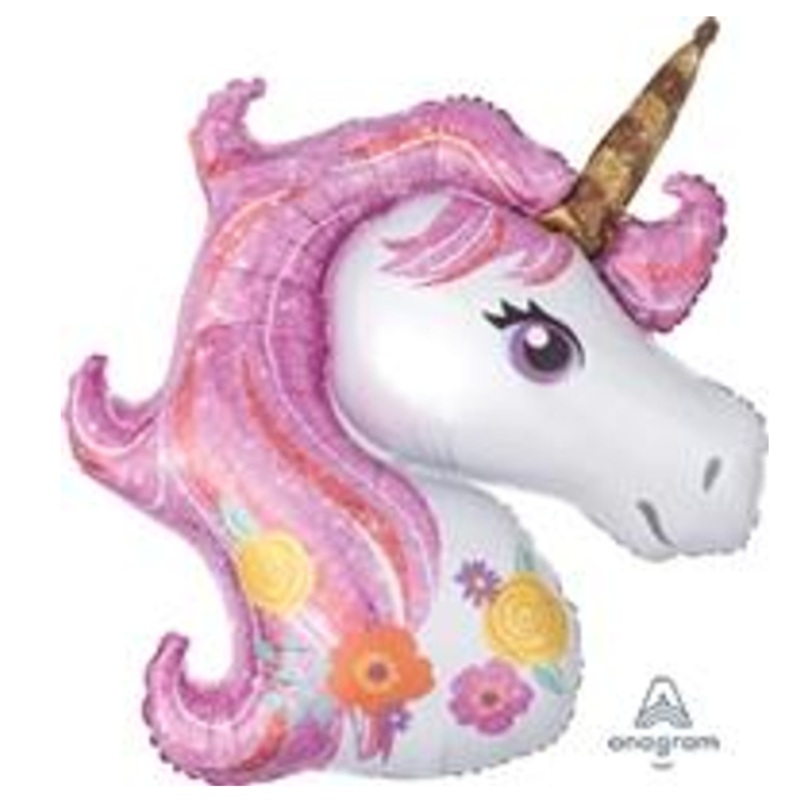 33" Unicorn Magical Head Pink
