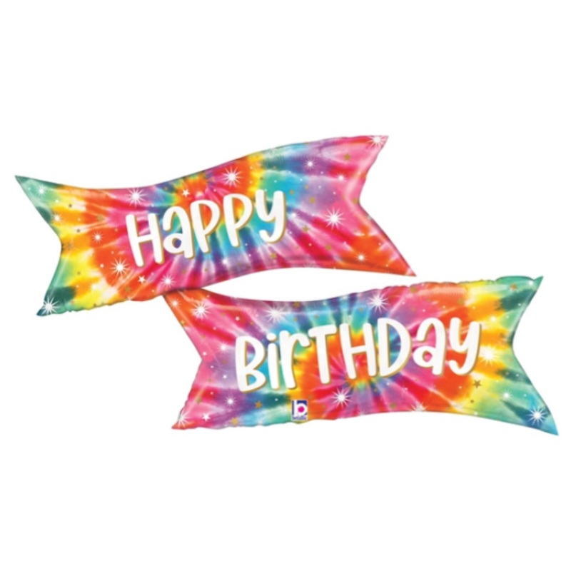 45" HBD Tie Dye Banner