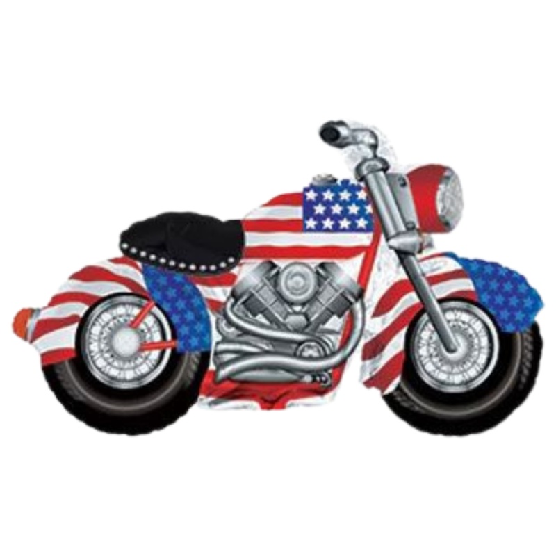 45" Lrg Shp Motorcycle Patriotic