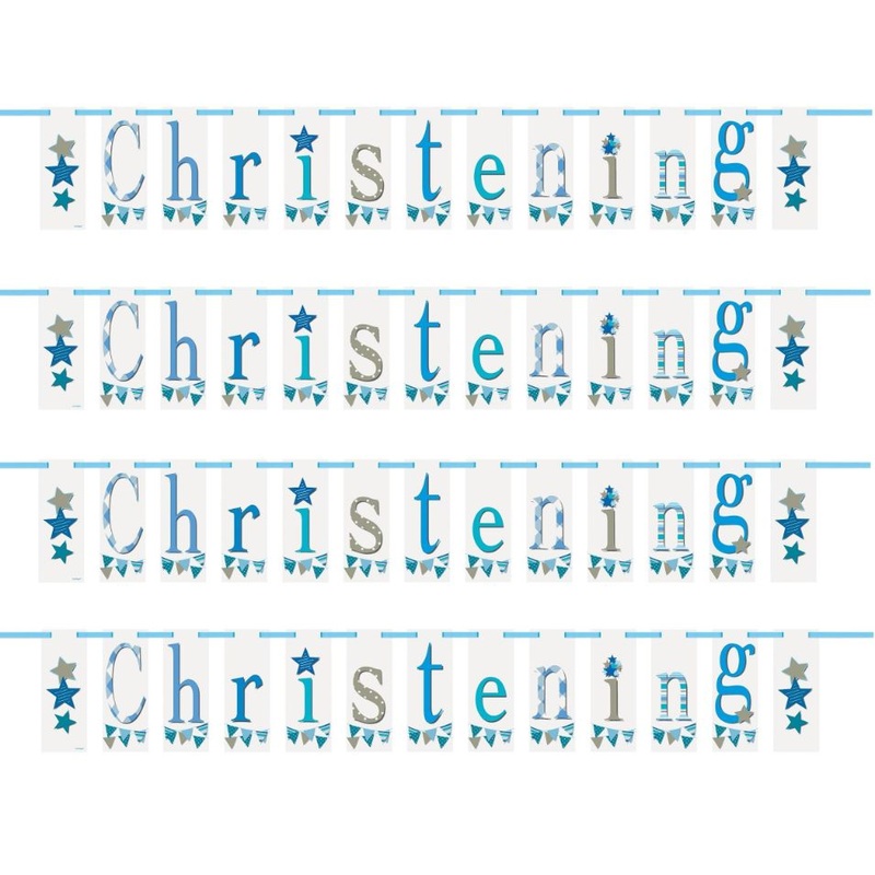 Blue Bunting Christening Flag Banner Bunting 2.1 Metres