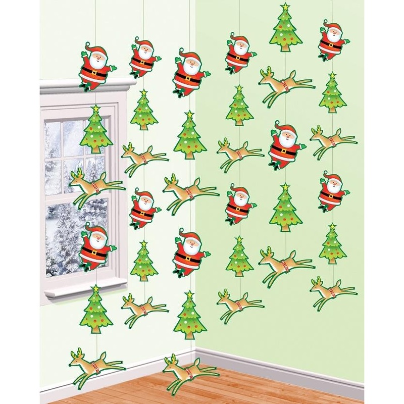 Christmas Decoration String Deer Santa Tree Pack of 6