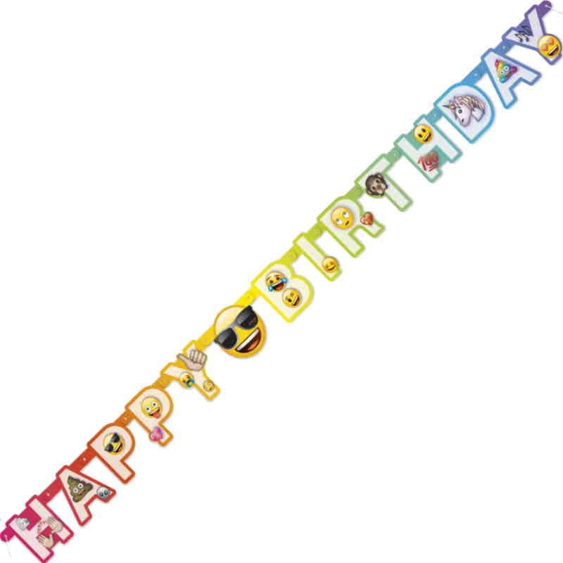 Emoji Birthday Banner - Rainbow 1.8 Metres