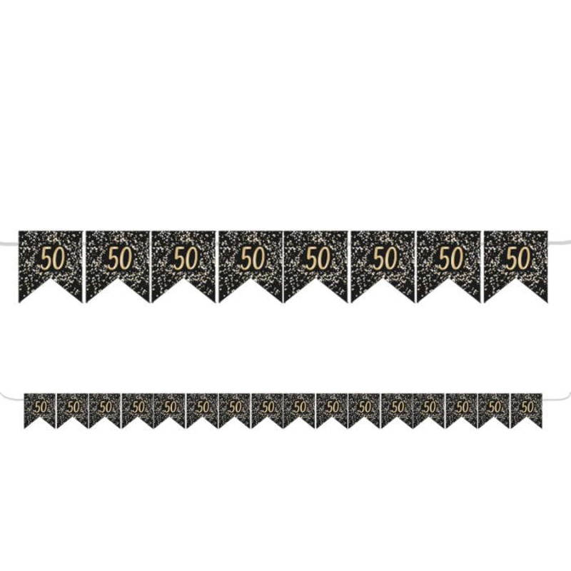 Gold Celebration 50th Birthday Bunting Banner