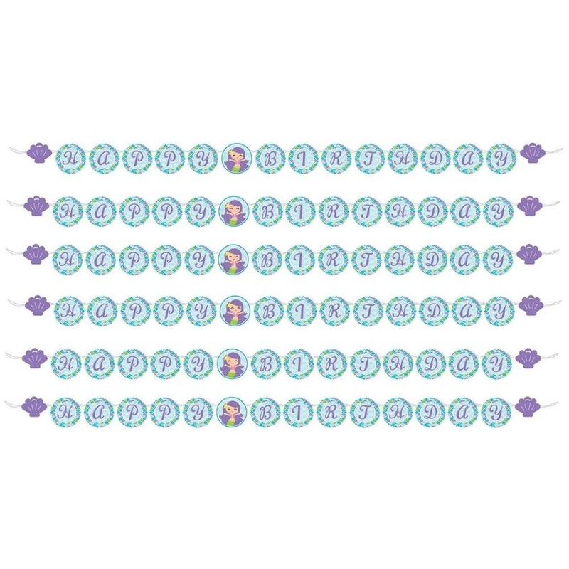Happy Birthday Banner Mermaid Friends 2.4 Metres