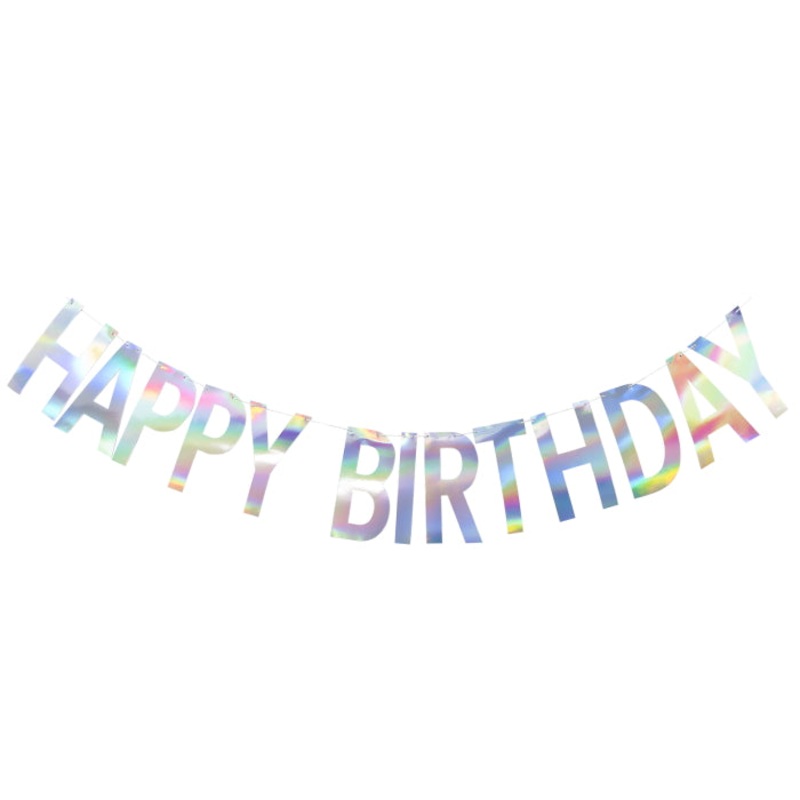 Iridescent Happy Birthday Banner 2 Metres