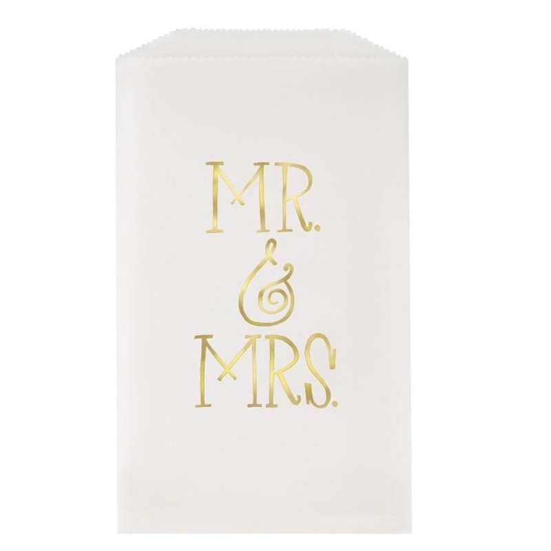 Painted Floral Mr & Mrs Loot Bags: Wedding Party Bags Pack of 8