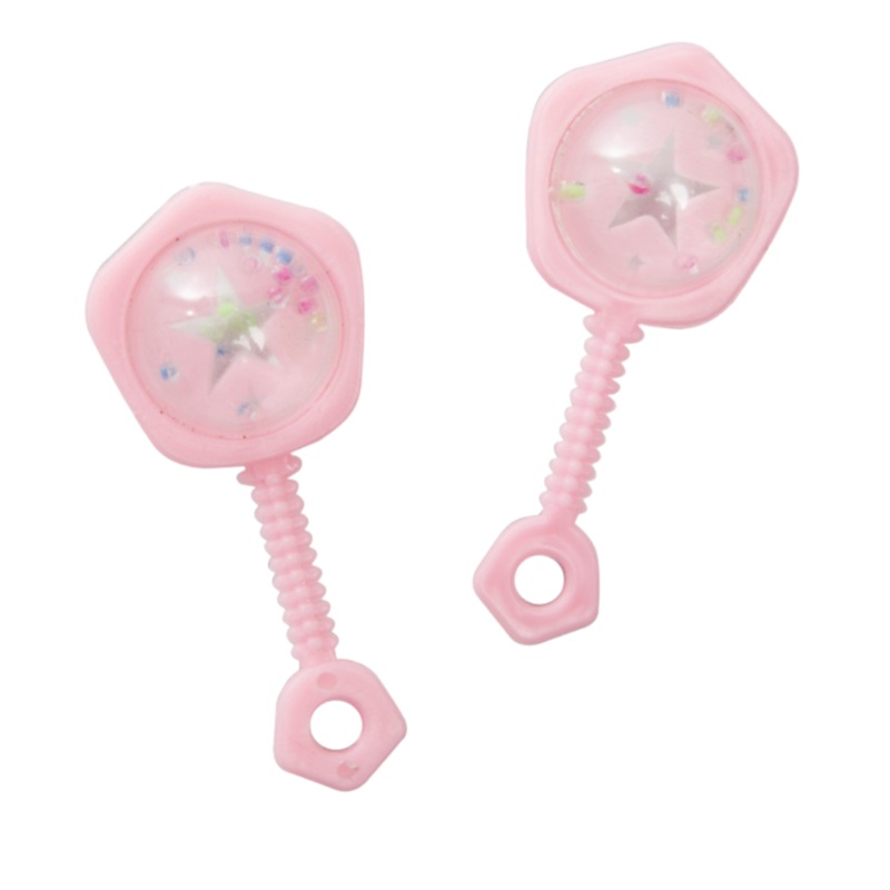 Pink Baby Rattle Favors 6 Count