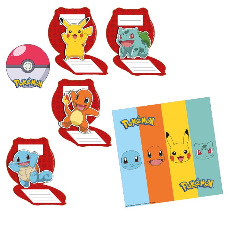 Pokemon Party Invitations Pack of 6 Invites