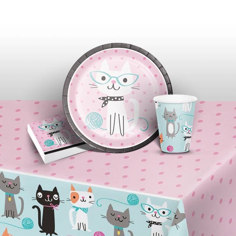 Purr-fect Cat Party Pack: Tableware Party Kit