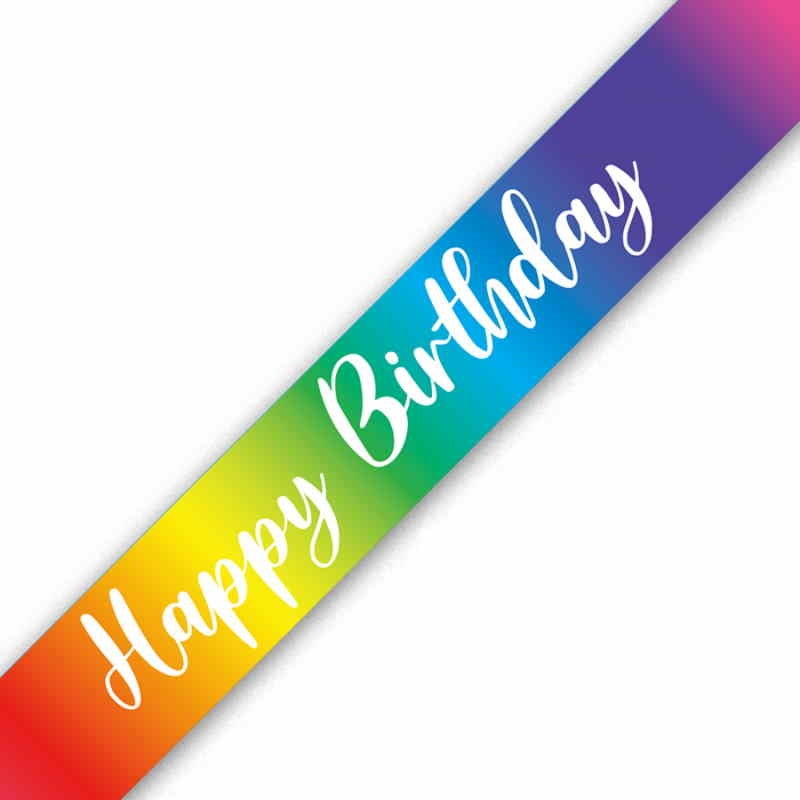Rainbow Happy Birthday Foil Banner Decoration 2.7 Metres