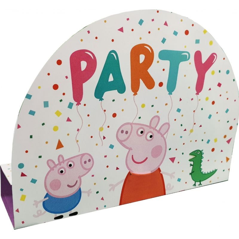 Rainbow Peppa Pig Invitations Pack of 8