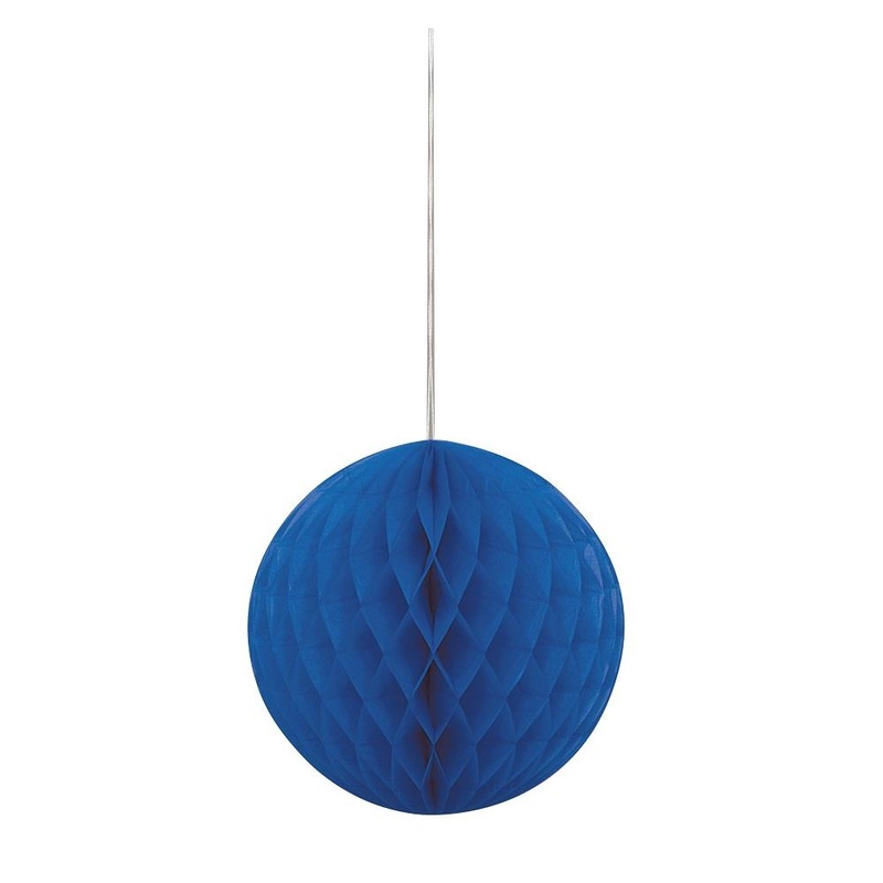 Royal Blue Honeycomb Ball Party Hanging Decorations 8 Inch