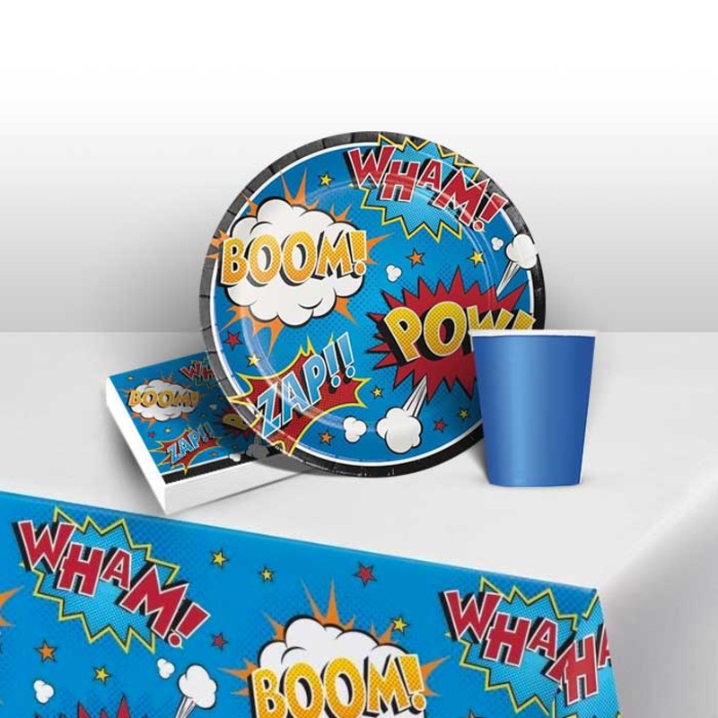Superhero Slogans Party Pack: Tableware Party Kit