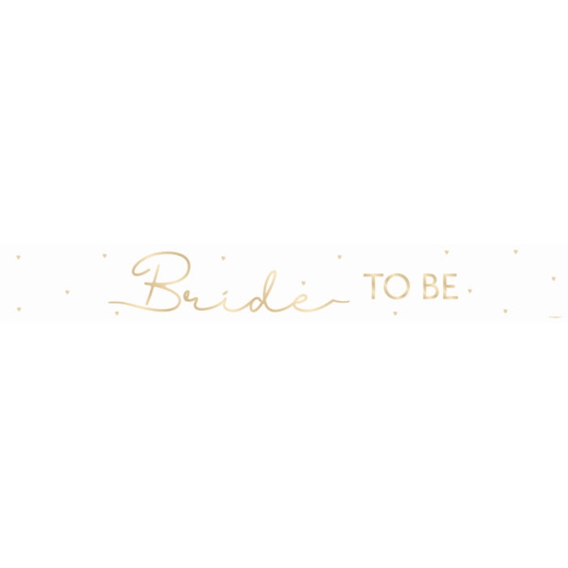 White and Gold Bride to Be Foil Banner 9ft