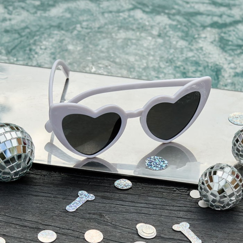 White Heart Hen Party Sunglasses 14cm