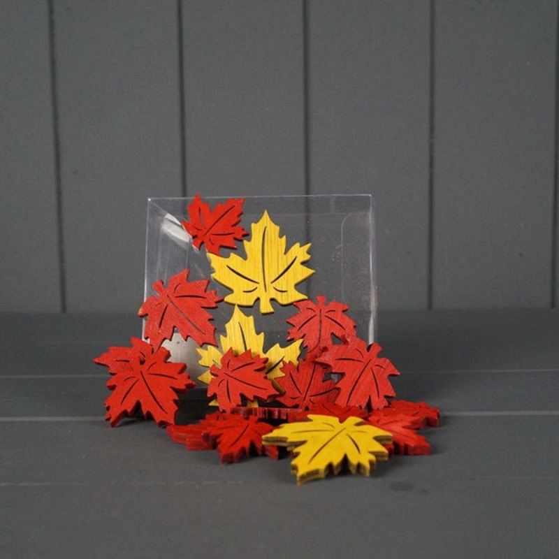 Wooden Leaf Table Decorations 18 Pack