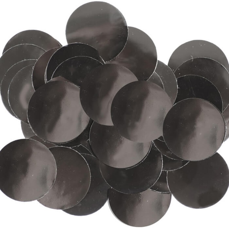 10mm Metallic Black Foil Party Confetti 14 grams