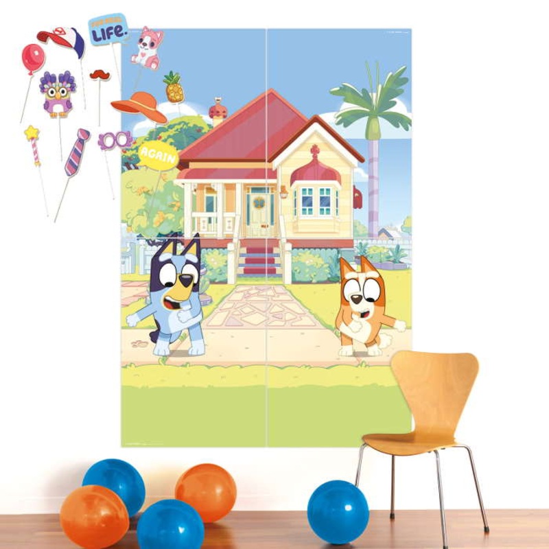 Bluey Party Backdrop and Photo Props 13 Pack