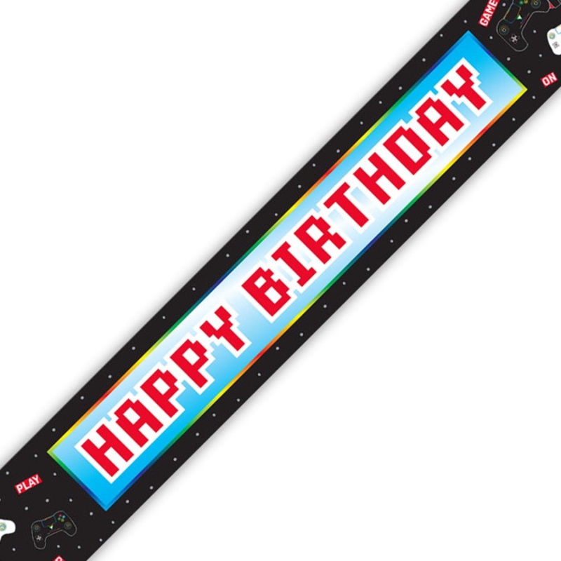 Epic Gamer Happy Birthday Foil Banner 9ft