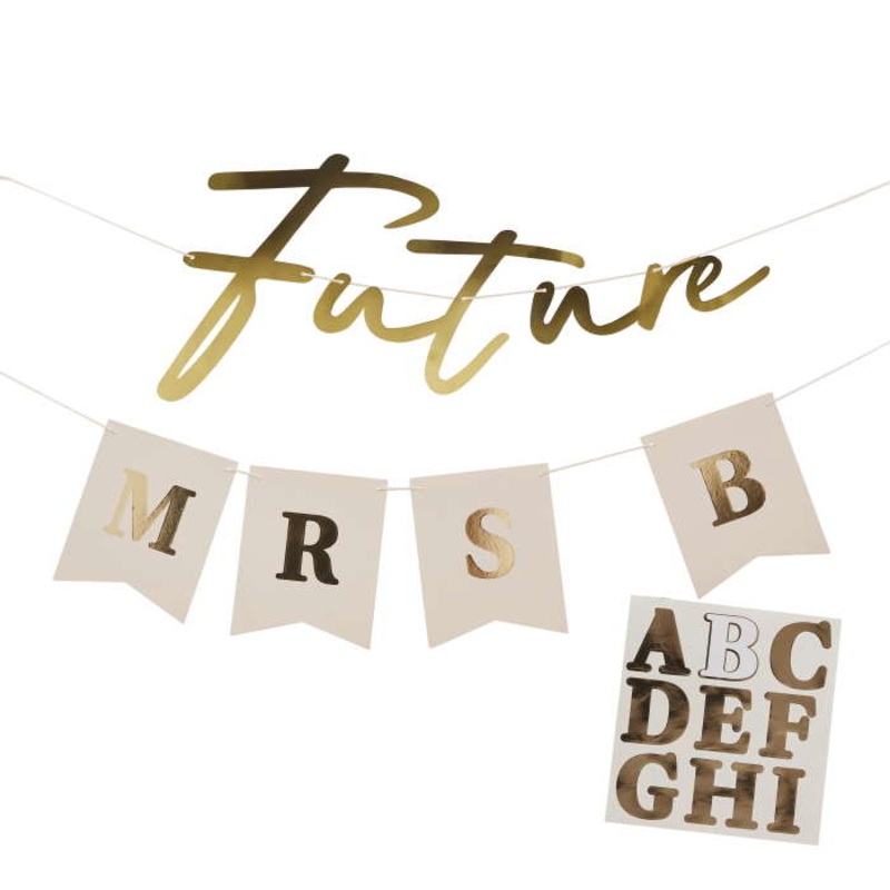 Future Mrs Banner 2 metres includes Stickers to Personalise