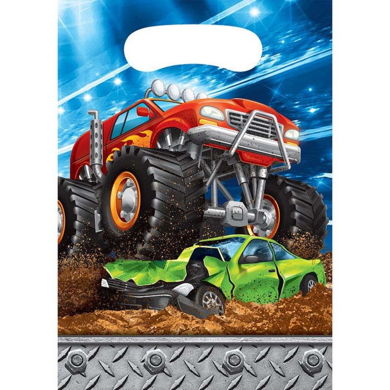 Monster Truck Party Favour Loot Bags Pack of 8