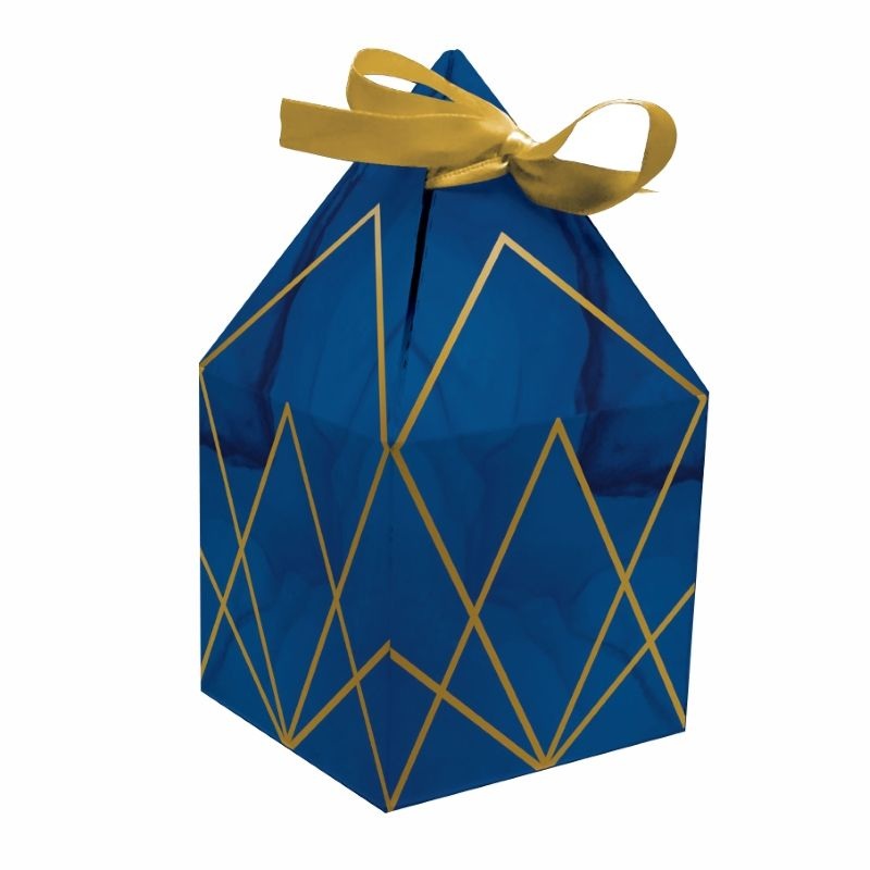 Navy Blue and Gold Favour Boxes Pack of 8
