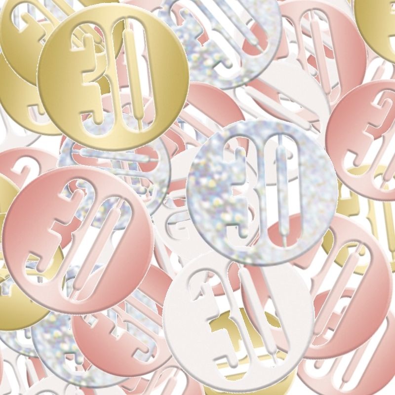 Rose Gold Holographic 30th Birthday Table Confetti 14 Grams