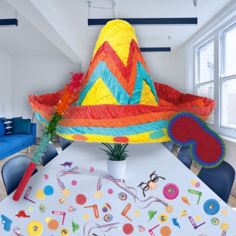 Sombrero Pinata Kit with Favours and Confetti
