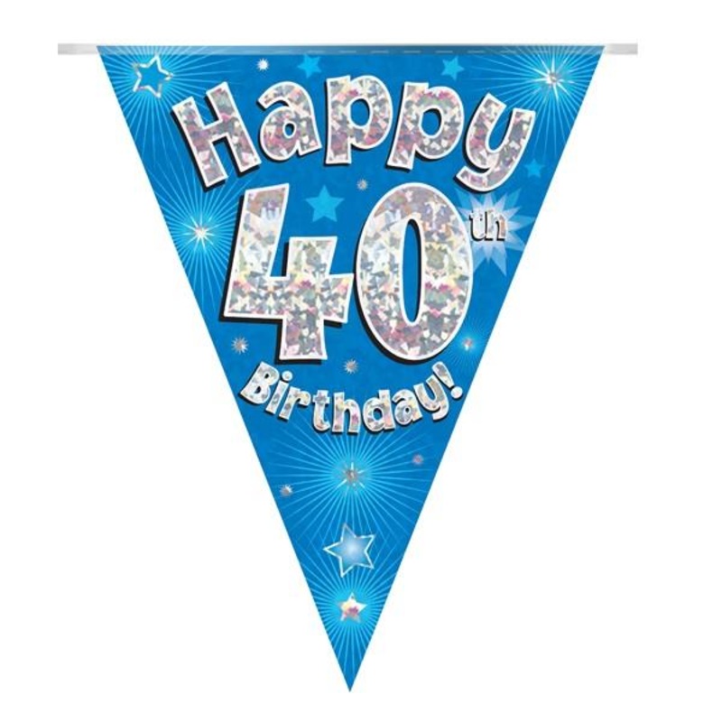 Blue Star 40th Birthday Bunting 3.9 Metres