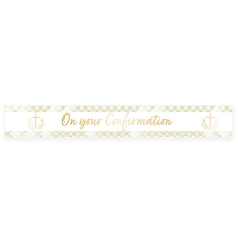 Floral Confirmation Foil Banner 2.7 Metres