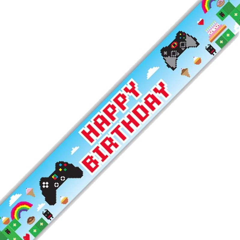Gaming Birthday Foil Banner 2.7 metres