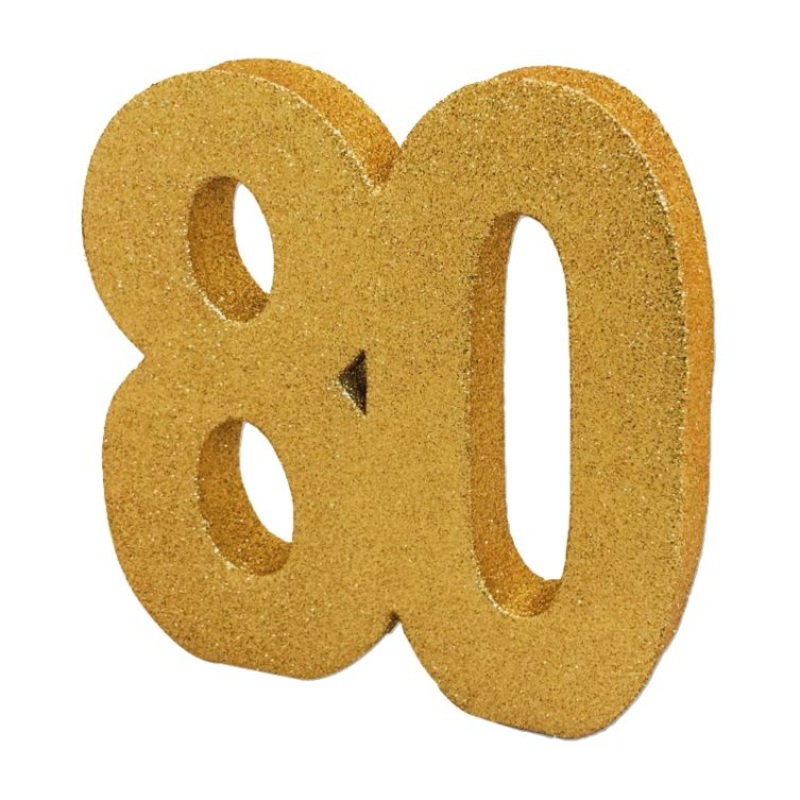 Gold Table Decorations 80th Birthday 20cm