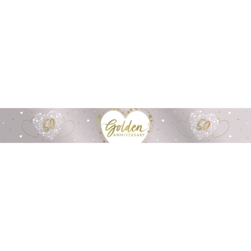 Golden 50th Anniversary Foil Banner 2.7 Metres