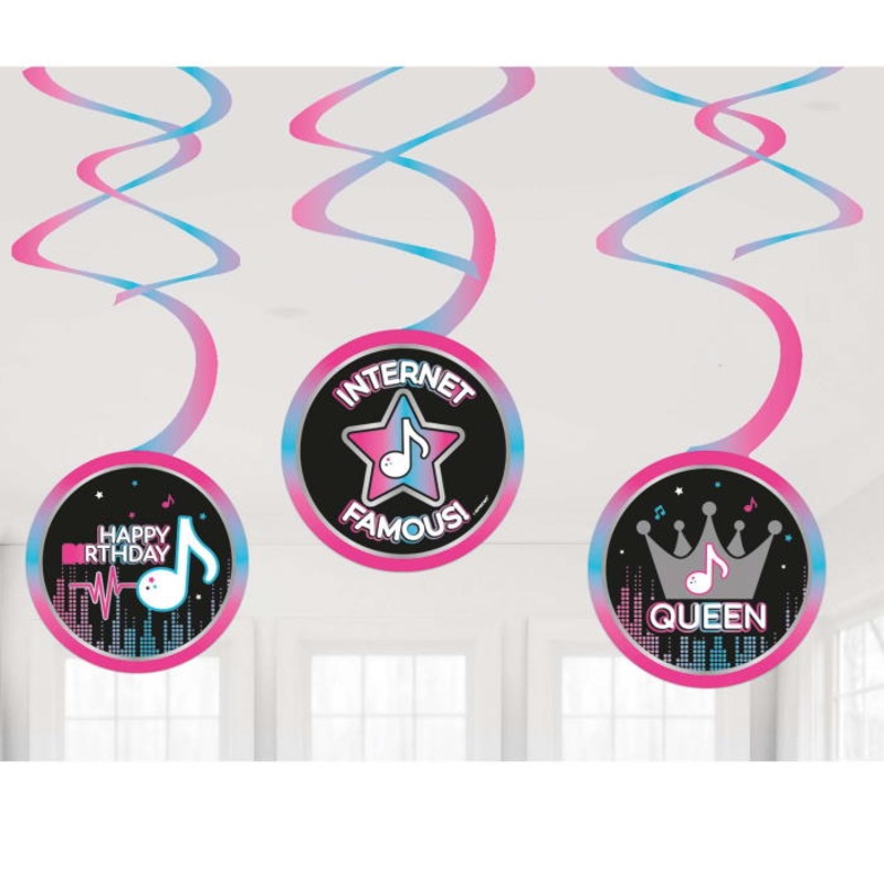 Internet Famous Party Hanging Swirls Decorations Pack of 6